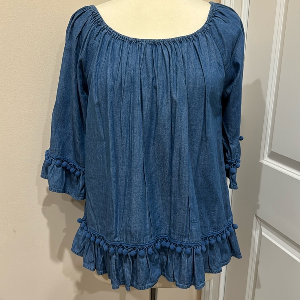 Denim Top Blouse